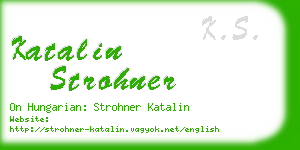 katalin strohner business card